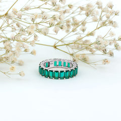 Certified Lab Created Emerald Full Eternity Ring