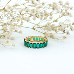 Certified Lab Created Emerald Full Eternity Ring