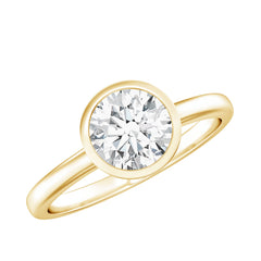 1.50 CT Moissanite Bezel Set Engagement Ring For Women