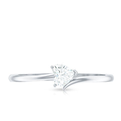 Heart Shaped Moissanite Dainty Promise Ring for Her