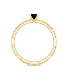 Simple Black Onyx Solitaire Promise Ring for Women