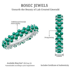 Certified Lab Grown Emerald Eternity Anniversary Band