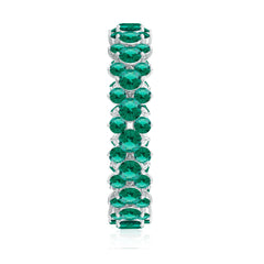 Certified Lab Grown Emerald Eternity Anniversary Band