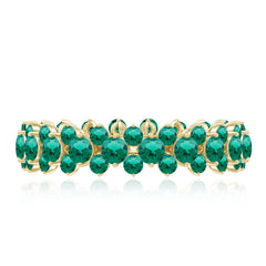 Certified Lab Grown Emerald Eternity Anniversary Band