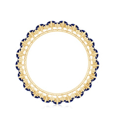 Certified Lab Grown Blue Sapphire Eternity Band Ring for Women