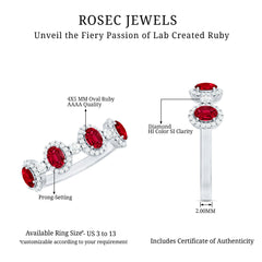 1.5 CT Lab Created Ruby and Diamond Wedding Band