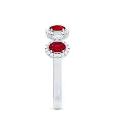 1.5 CT Lab Created Ruby and Diamond Wedding Band