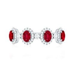1.5 CT Lab Created Ruby and Diamond Wedding Band