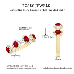 1.5 CT Lab Created Ruby and Diamond Wedding Band
