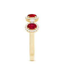 1.5 CT Lab Created Ruby and Diamond Wedding Band