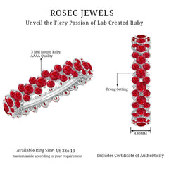 Lab Created Ruby Cluster Wedding Band for Women