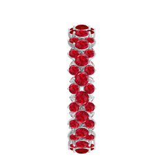 Lab Created Ruby Cluster Wedding Band for Women