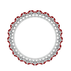 Lab Created Ruby Cluster Wedding Band for Women
