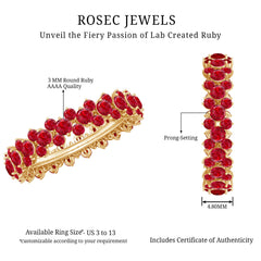 Lab Created Ruby Cluster Wedding Band for Women