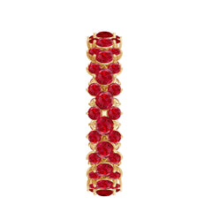 Lab Created Ruby Cluster Wedding Band for Women