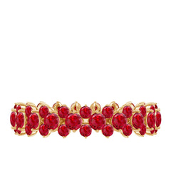 Lab Created Ruby Cluster Wedding Band for Women