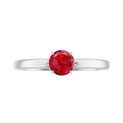Solitaire Lab Made Ruby Promise Ring with Certificate