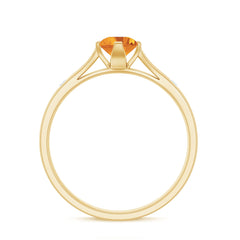 Certified Real Citrine Promise Ring with Diamond