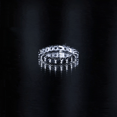 Certified Round Cut Lab Grown Black Diamond Eternity Band Ring
