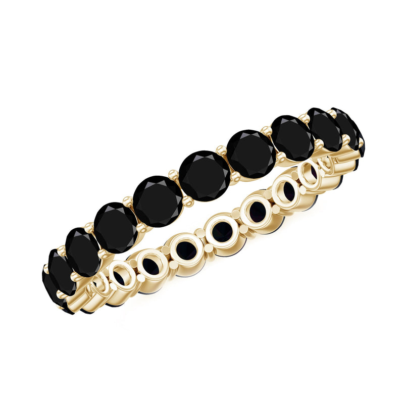 Certified Round Cut Lab Grown Black Diamond Eternity Band Ring