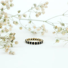 Certified Round Cut Lab Grown Black Diamond Eternity Band Ring