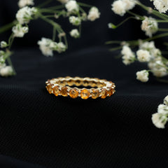 Genuine Citrine Full Eternity Band for Women