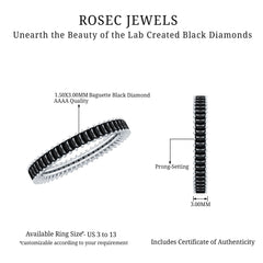 Baguette Cut Created Black Diamond Eternity Band Ring