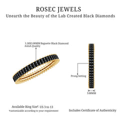 Baguette Cut Created Black Diamond Eternity Band Ring