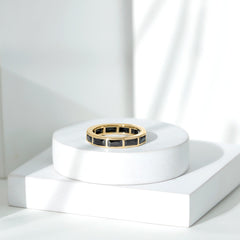 Baguette Cut Lab Grown Black Diamond Eternity Band Ring