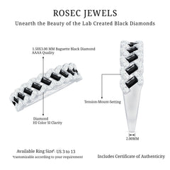 Lab Grown Black Diamond Eternity Band With Real White Diamond