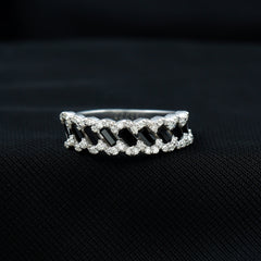 Lab Grown Black Diamond Eternity Band With Real White Diamond