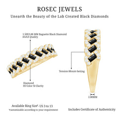 Lab Grown Black Diamond Eternity Band With Real White Diamond