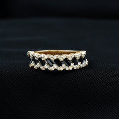 Lab Grown Black Diamond Eternity Band With Real White Diamond