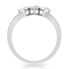 3/4 CT Heart Shape Zircon Three Stone Promise Ring
