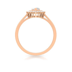 Certified Real 0.25 Carat Diamond Heart Engagement Ring with Double Halo