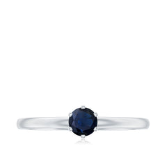 1/4 CT Solitaire Blue Sapphire Promise Ring