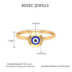 Enamel Evil Eye Promise Ring for Women