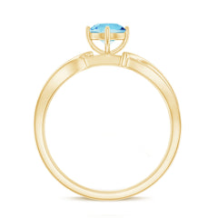 Real 0.8 Ct Aquamarine and Diamond Infinity Engagement Ring