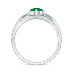 Real Emerald Infinity Promise Ring with Diamond