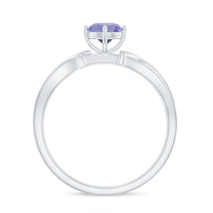 Certified Real Tanzanite Diamond Promise Ring for Proposal
