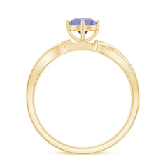 Certified Real Tanzanite Diamond Promise Ring for Proposal