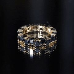 Created Black Diamond Heart Eternity Band
