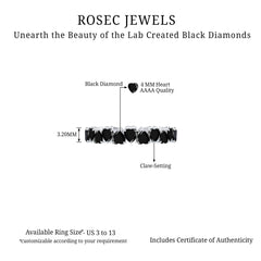 Created Black Diamond Heart Eternity Band