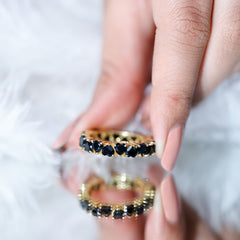 Created Black Diamond Heart Eternity Band