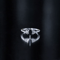 Marquise Lab Grown Black Diamond Knot Promise Ring