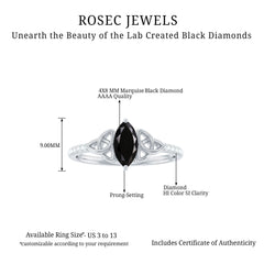 Marquise Lab Grown Black Diamond Knot Promise Ring