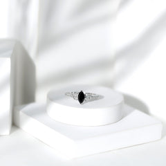 Marquise Lab Grown Black Diamond Knot Promise Ring