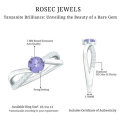 Certified Tanzanite Infinity Proposal Ring with Diamond