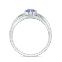 Certified Tanzanite Infinity Proposal Ring with Diamond
