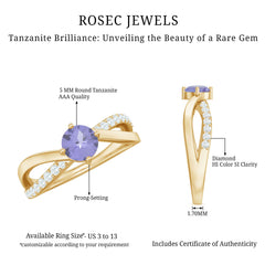 Certified Tanzanite Infinity Proposal Ring with Diamond